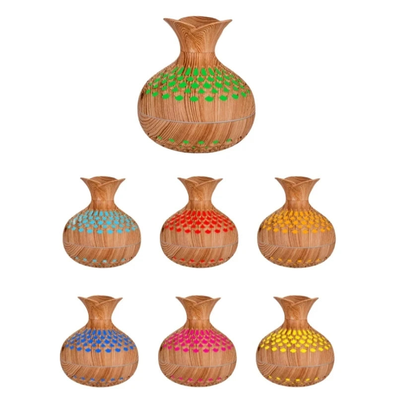 Diffuseur d'huiles essentielles en matière grain de bois avec motif